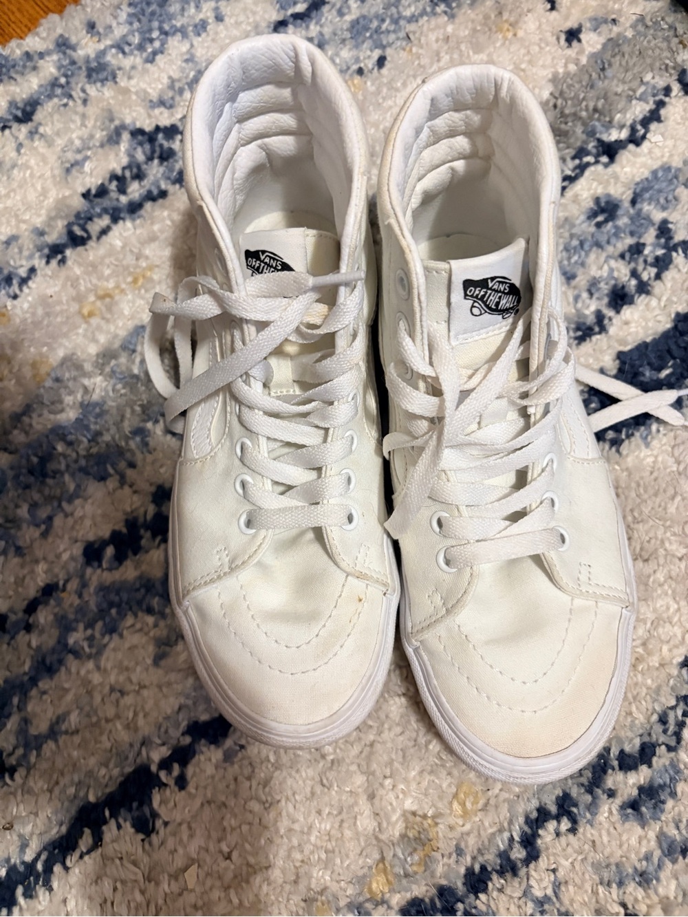Vans White High Top Canvas Sneakers